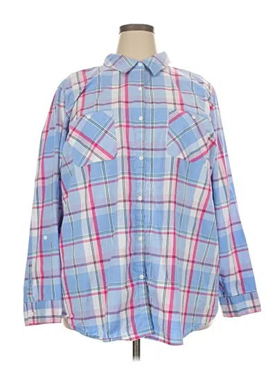 Pre-owned Croft & Barrow Long Sleeve Button Down Shirt In Blue