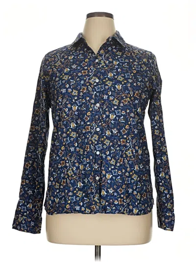 Pre-owned Croft & Barrow Long Sleeve Button Down Shirt In Blue