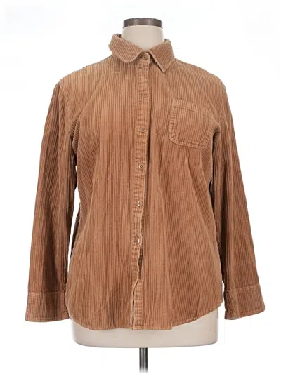 Pre-owned Croft & Barrow Long Sleeve Button Down Shirt In Brown