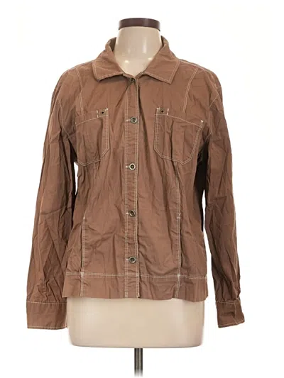 Pre-owned Croft & Barrow Long Sleeve Button Down Shirt In Brown