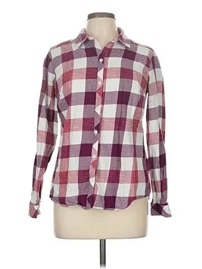 Pre-owned Croft & Barrow Long Sleeve Button Down Shirt In Burgundy