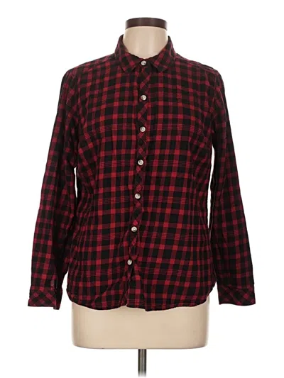 Pre-owned Croft & Barrow Long Sleeve Button Down Shirt In Burgundy