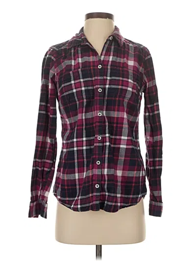 Pre-owned Croft & Barrow Long Sleeve Button Down Shirt In Burgundy