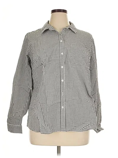 Pre-owned Croft & Barrow Long Sleeve Button Down Shirt In Gray