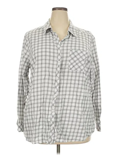 Pre-owned Croft & Barrow Long Sleeve Button Down Shirt In Gray