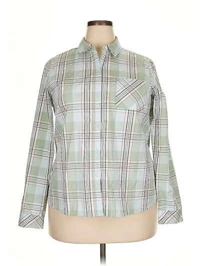 Pre-owned Croft & Barrow Long Sleeve Button Down Shirt In Green