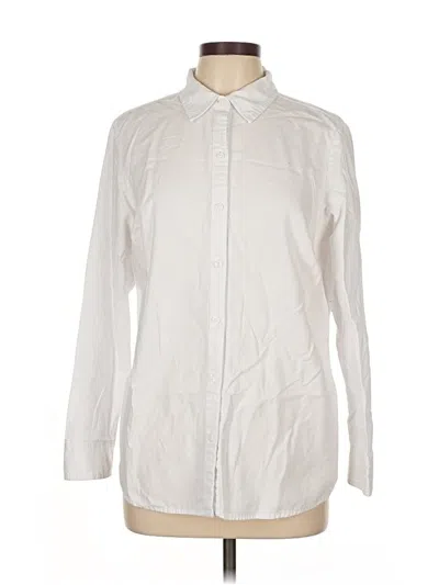 Pre-owned Croft & Barrow Long Sleeve Button Down Shirt In Ivory