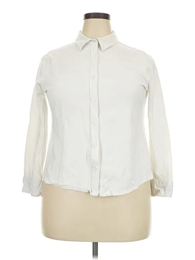 Pre-owned Croft & Barrow Long Sleeve Button Down Shirt In Ivory