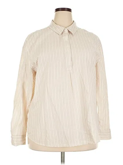 Pre-owned Croft & Barrow Long Sleeve Button Down Shirt In Ivory