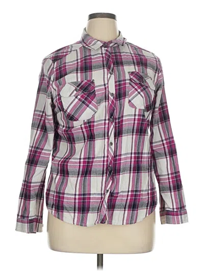 Pre-owned Croft & Barrow Long Sleeve Button Down Shirt In Pink