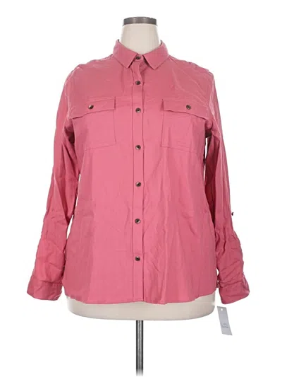 Croft & Barrow Long Sleeve Button Down Shirt In Pink
