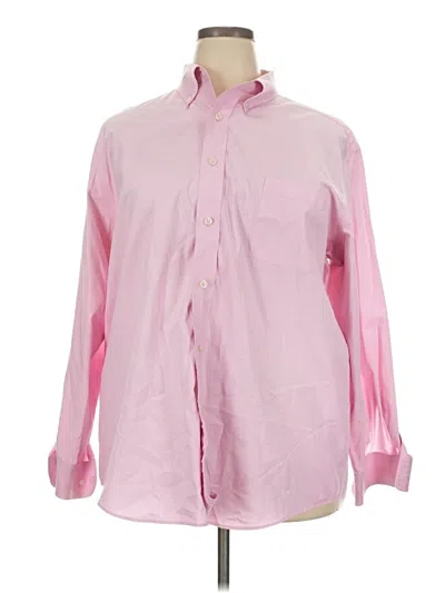 Pre-owned Croft & Barrow Long Sleeve Button Down Shirt In Pink