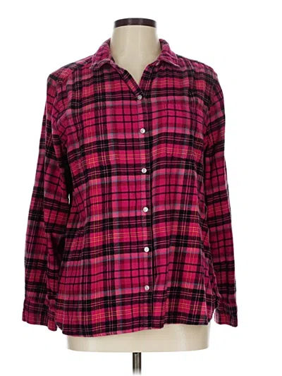 Pre-owned Croft & Barrow Long Sleeve Button Down Shirt In Pink