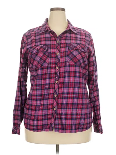 Pre-owned Croft & Barrow Long Sleeve Button Down Shirt In Pink