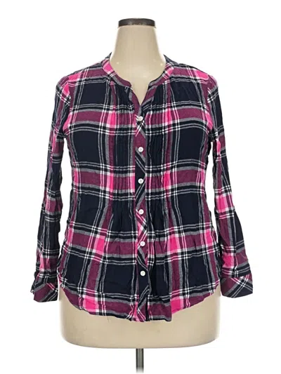 Pre-owned Croft & Barrow Long Sleeve Button Down Shirt In Pink