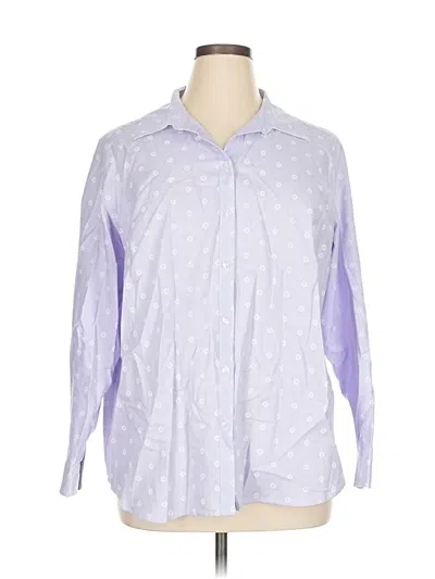 Pre-owned Croft & Barrow Long Sleeve Button Down Shirt In Purple