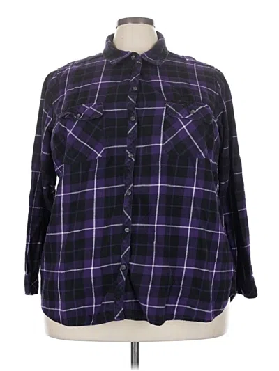 Pre-owned Croft & Barrow Long Sleeve Button Down Shirt In Purple