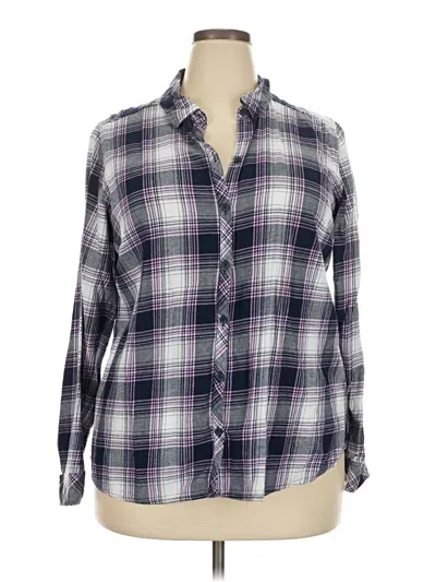 Pre-owned Croft & Barrow Long Sleeve Button Down Shirt In Purple