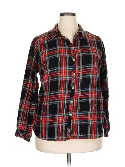 Pre-owned Croft & Barrow Long Sleeve Button Down Shirt In Red