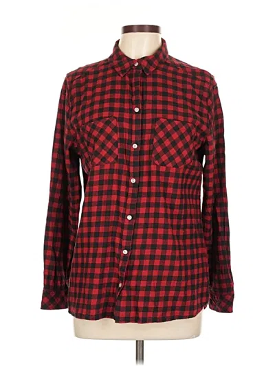 Pre-owned Croft & Barrow Long Sleeve Button Down Shirt In Red