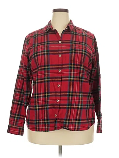 Pre-owned Croft & Barrow Long Sleeve Button Down Shirt In Red