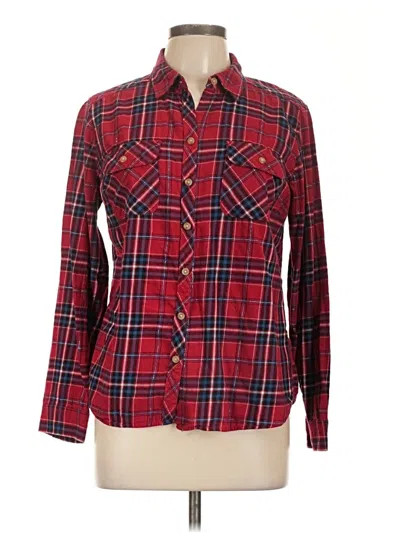 Pre-owned Croft & Barrow Long Sleeve Button Down Shirt In Red