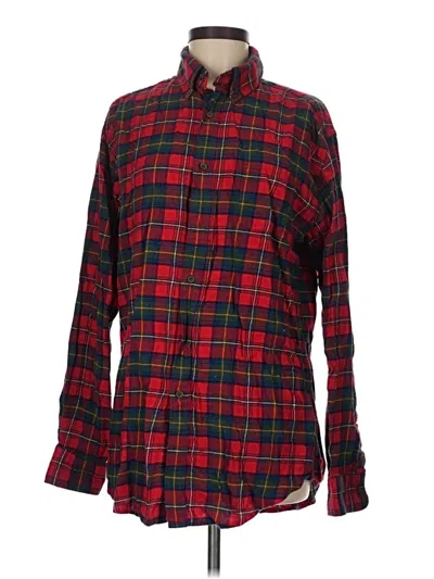 Pre-owned Croft & Barrow Long Sleeve Button Down Shirt In Red