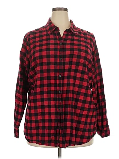Pre-owned Croft & Barrow Long Sleeve Button Down Shirt In Red