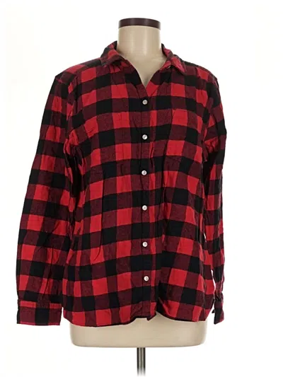 Pre-owned Croft & Barrow Long Sleeve Button Down Shirt In Red