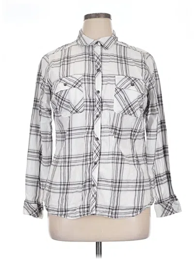 Pre-owned Croft & Barrow Long Sleeve Button Down Shirt In Silver