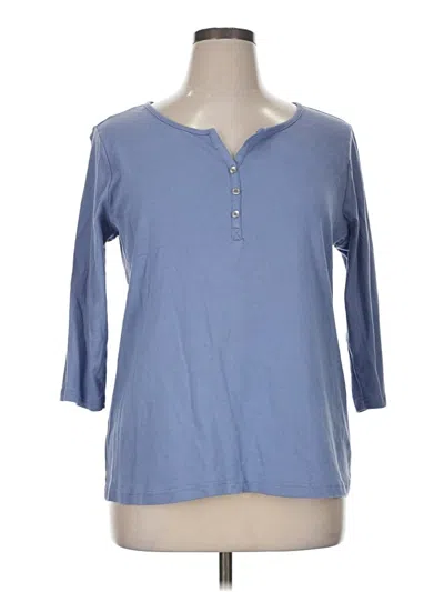 Pre-owned Croft & Barrow Long Sleeve Henley Shirt In Blue