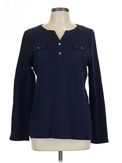 Pre-owned Croft & Barrow Long Sleeve Henley Shirt In Blue
