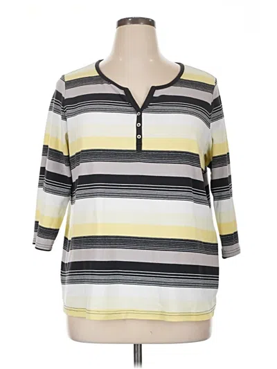 Pre-owned Croft & Barrow Long Sleeve Henley Shirt In Yellow