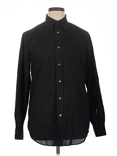 Pre-owned Croft & Barrow Long Sleeve Polo Shirt In Black