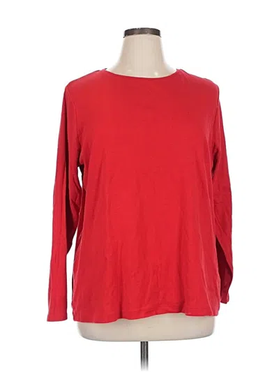 Pre-owned Croft & Barrow Long Sleeve T-shirt In Red