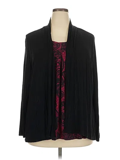 Pre-owned Croft & Barrow Long Sleeve Top Black Cowl Neck Tops