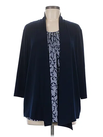 Pre-owned Croft & Barrow Long Sleeve Top Blue Cowl Neck Tops