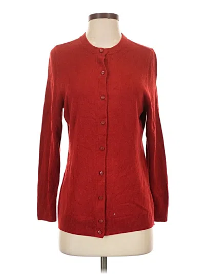 Pre-owned Croft & Barrow Long Sleeve Top Burgundy Crew Neck Tops