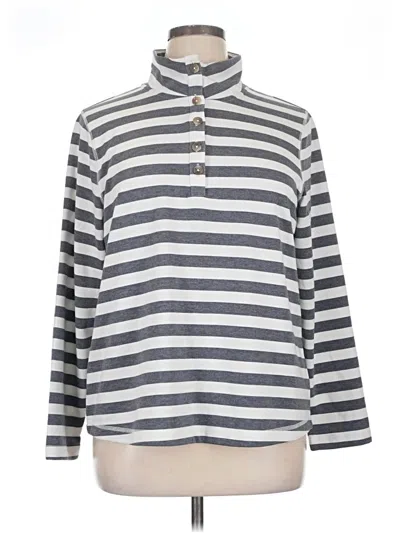 Pre-owned Croft & Barrow Long Sleeve Top Gray Turtleneck Tops