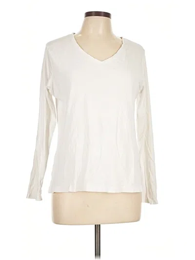 Pre-owned Croft & Barrow Long Sleeve Top Ivory V-neck Tops