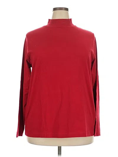 Pre-owned Croft & Barrow Long Sleeve Top Red Turtleneck Tops