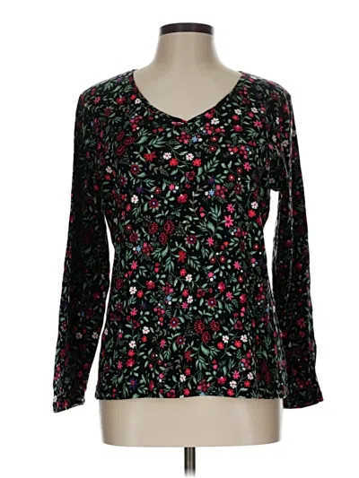 Pre-owned Croft & Barrow Long Sleeve T-shirt In Black