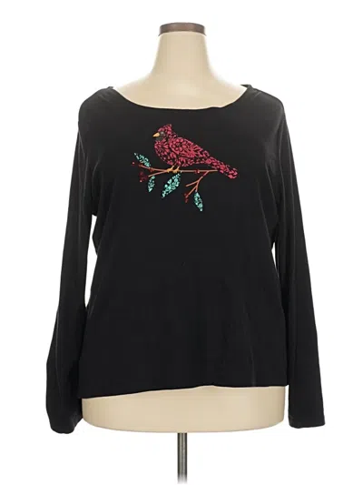 Pre-owned Croft & Barrow Long Sleeve T-shirt In Black