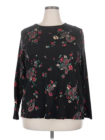 Pre-owned Croft & Barrow Long Sleeve T-shirt In Black