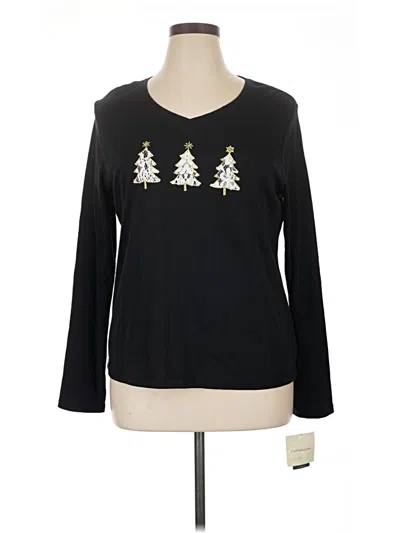 Pre-owned Croft & Barrow Long Sleeve T-shirt In Black