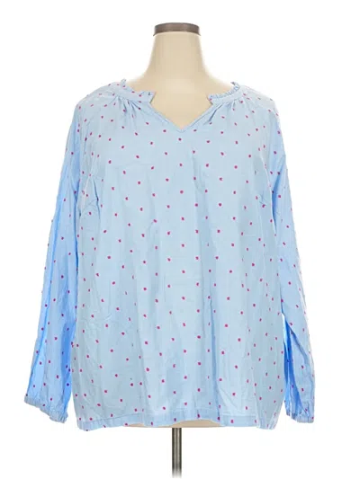 Pre-owned Croft & Barrow Long Sleeve T-shirt In Blue