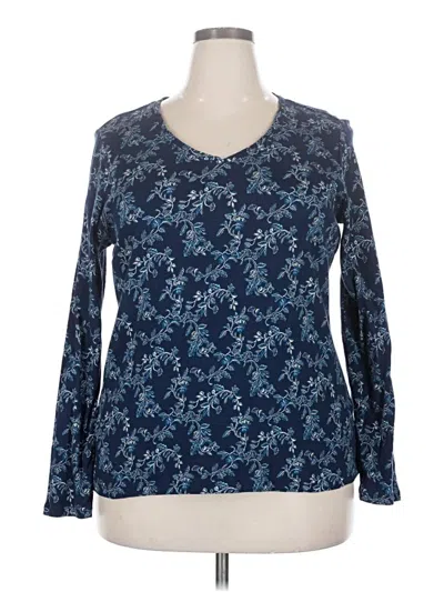 Pre-owned Croft & Barrow Long Sleeve T-shirt In Blue