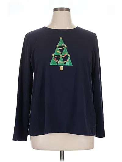 Pre-owned Croft & Barrow Long Sleeve T-shirt In Blue