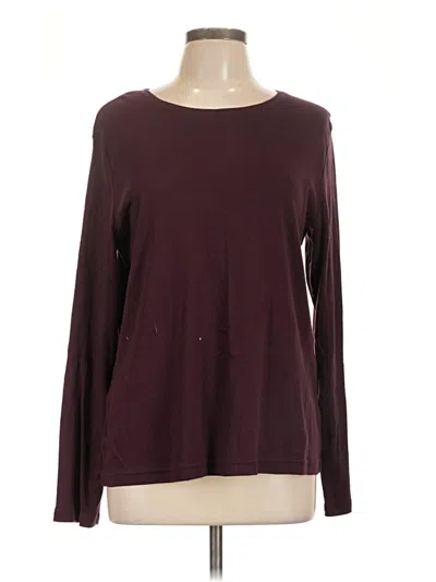 Pre-owned Croft & Barrow Long Sleeve T-shirt In Burgundy
