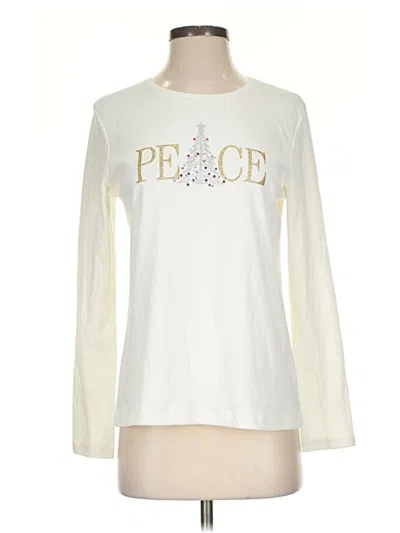 Pre-owned Croft & Barrow Long Sleeve T-shirt In Ivory